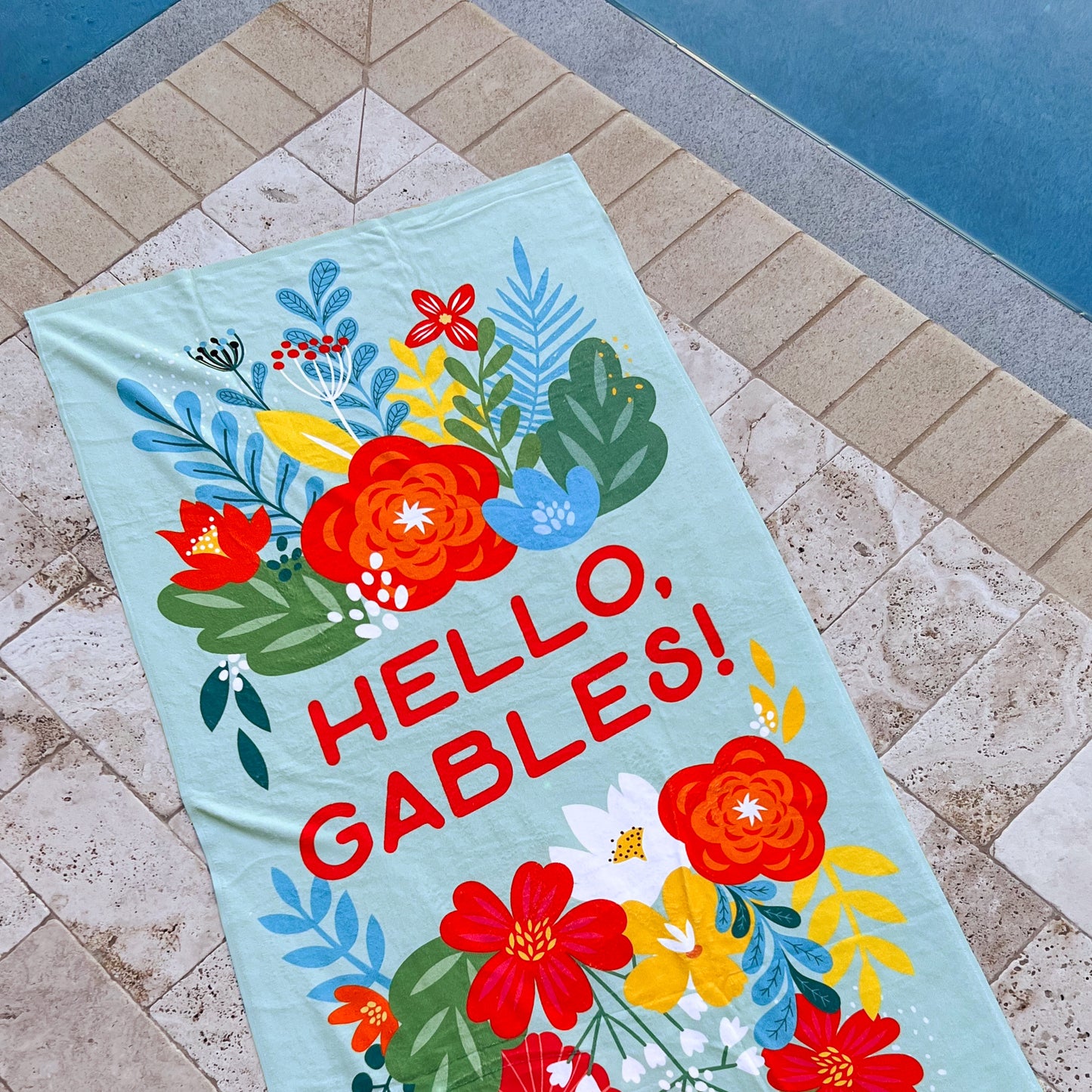 BEACH TOWEL - HELLO, GABLES!